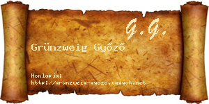 Grünzweig Győző névjegykártya